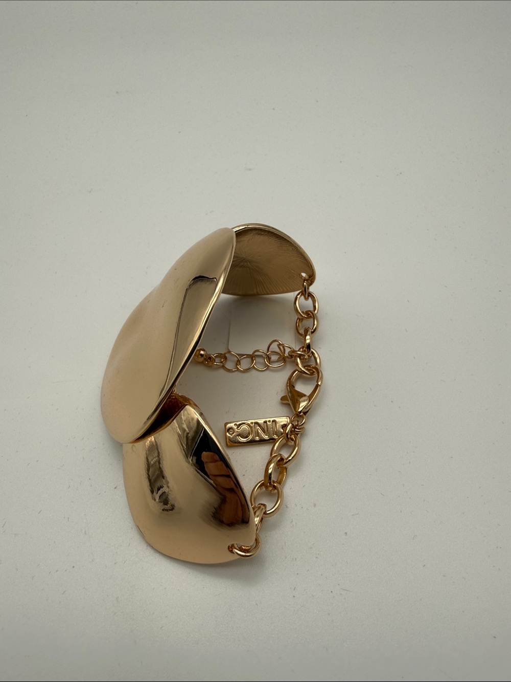 INC International Concepts Gold-Tone Sculpted Plate Chain Bracelet